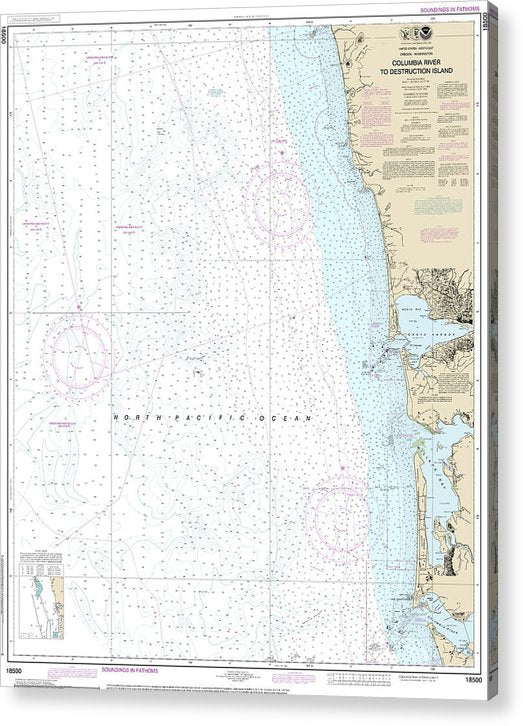 Nautical Chart-18500 Columbia River-Destruction Island  Acrylic Print