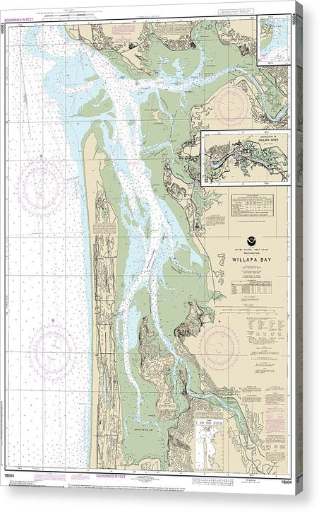 Nautical Chart-18504 Willapa Bay, Toke Pt  Acrylic Print