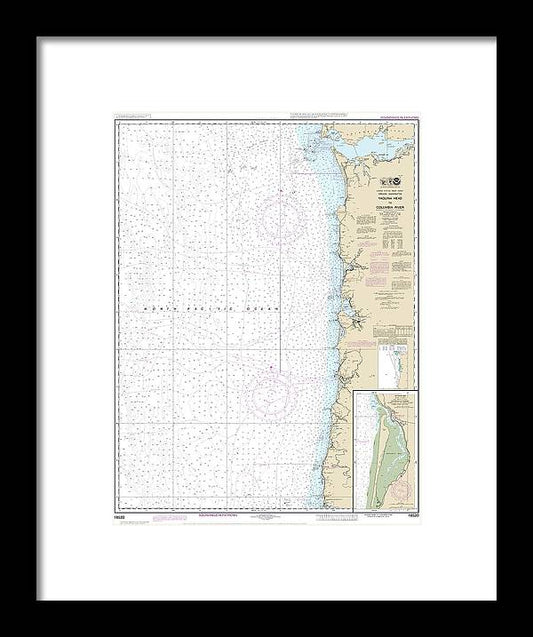 Nautical Chart-18520 Yaquina Head-columbia River, Netarts Bay - Framed Print