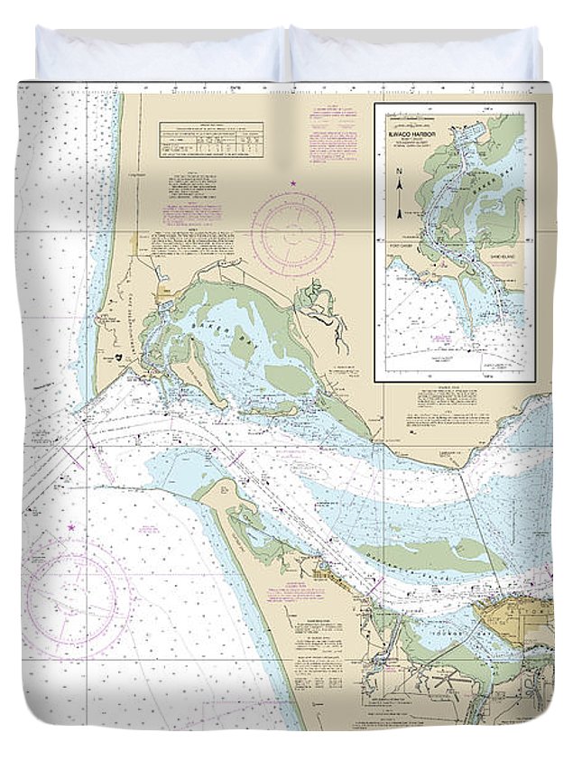 Nautical Chart-18521 Columbia River Pacific Ocean-harrington Point, Ilwaco Harbor - Duvet Cover
