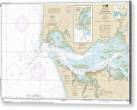 Nautical Chart-18521 Columbia River Pacific Ocean-Harrington Point, Ilwaco Harbor  Acrylic Print