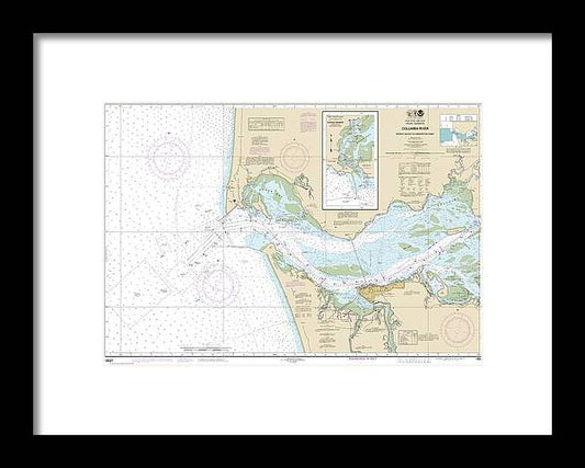 A beuatiful Framed Print of the Nautical Chart-18521 Columbia River Pacific Ocean-Harrington Point, Ilwaco Harbor by SeaKoast