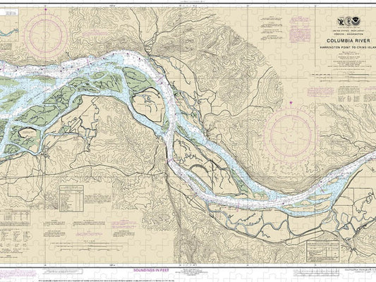 Nautical Chart 18523 Columbia River Harrington Point Crims Island Puzzle