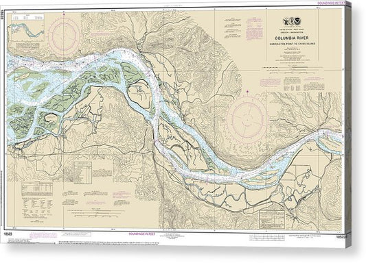 Nautical Chart-18523 Columbia River Harrington Point-Crims Island  Acrylic Print