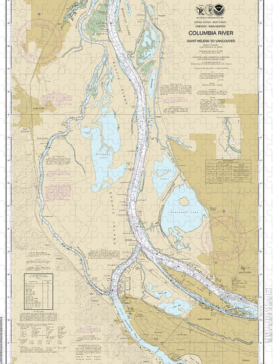 Nautical Chart 18525 Columbia River Saint Helens Vancouver Puzzle