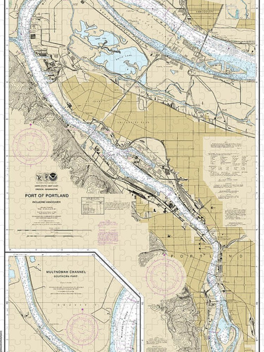 Nautical Chart 18526 Port Portland, Including Vancouver, Multnomah Channel Southern Part Puzzle