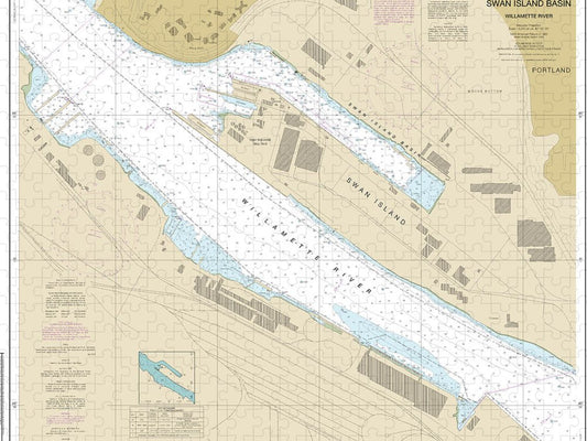 Nautical Chart 18527 Willamette River Swan Island Basin Puzzle