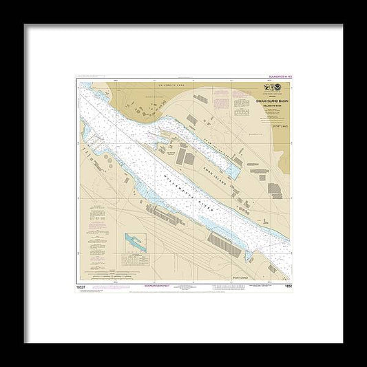 A beuatiful Framed Print of the Nautical Chart-18527 Willamette River-Swan Island Basin by SeaKoast