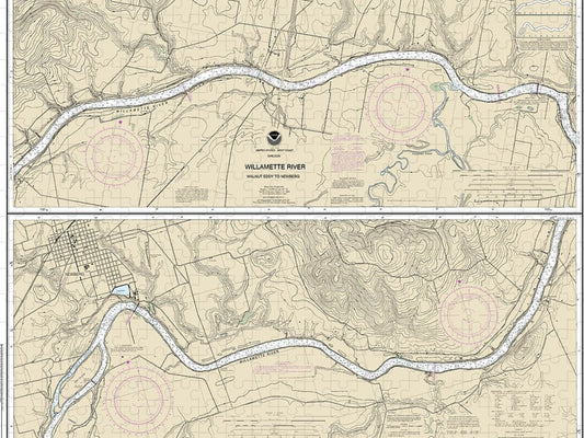 Nautical Chart 18529 Willamette River Walnut Eddy Newburg Puzzle