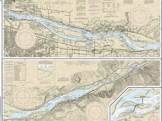 Nautical Chart 18531 Columbia River Vancouver Bonneville, Bonneville Dam Puzzle