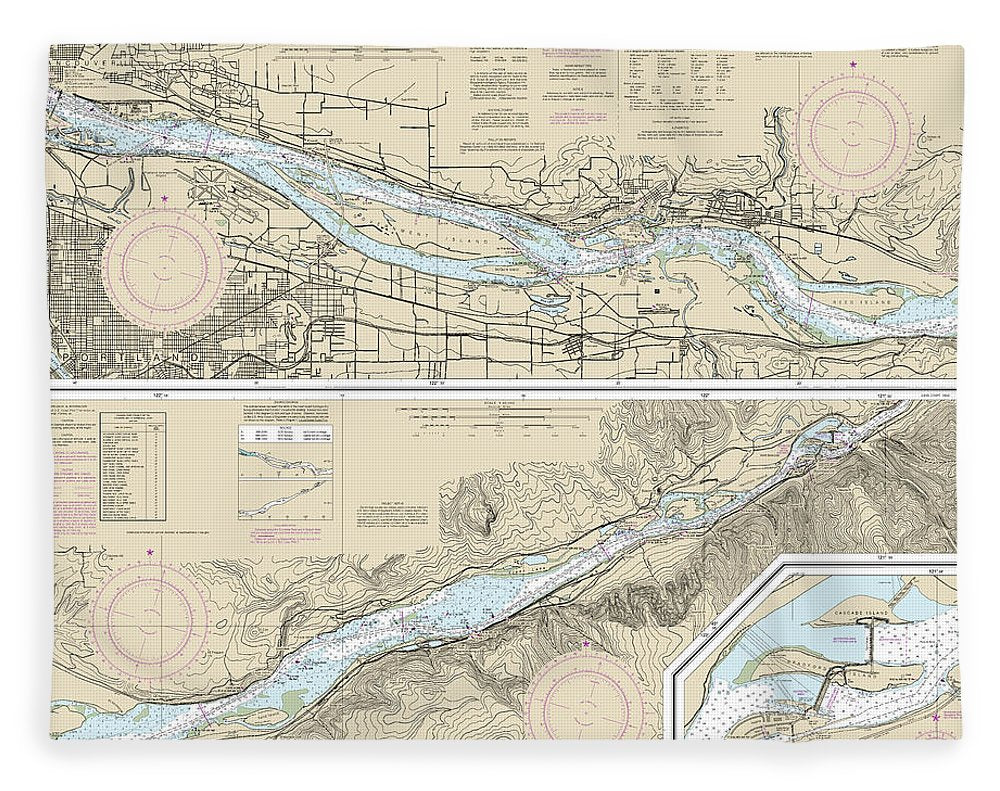 Nautical Chart-18531 Columbia River Vancouver-bonneville, Bonneville Dam - Blanket