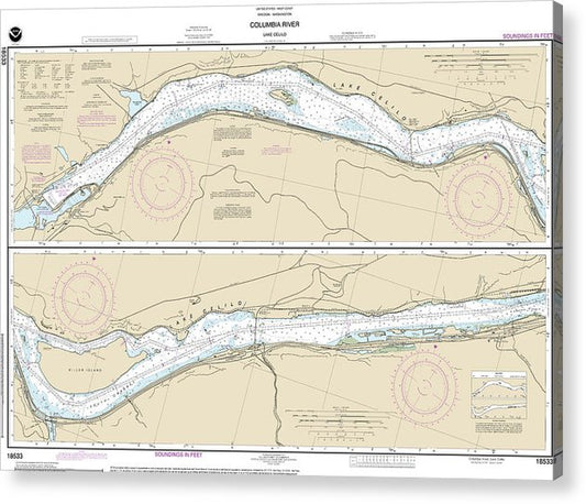 Nautical Chart-18533 Columbia River Lake Celilo  Acrylic Print