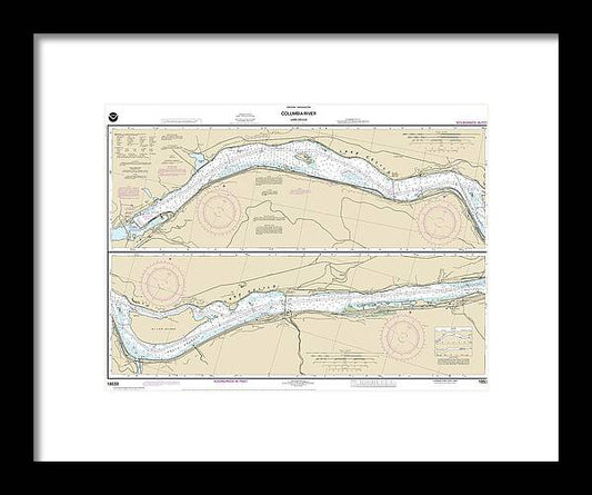 Nautical Chart-18533 Columbia River Lake Celilo - Framed Print