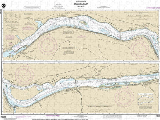 Nautical Chart 18533 Columbia River Lake Celilo Puzzle