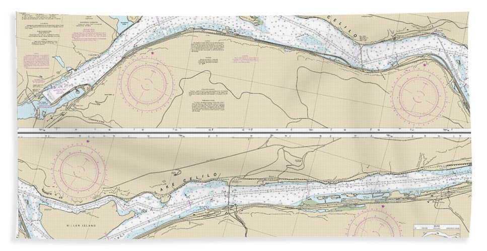 Nautical Chart-18533 Columbia River Lake Celilo - Beach Towel