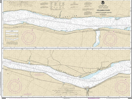 Nautical Chart 18536 Columbia River Sundale Heppner Junction Puzzle