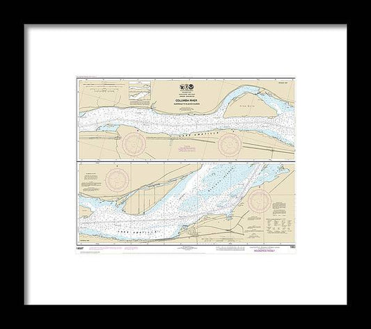 Nautical Chart-18537 Columbia River Alderdale-blalock Islands - Framed Print