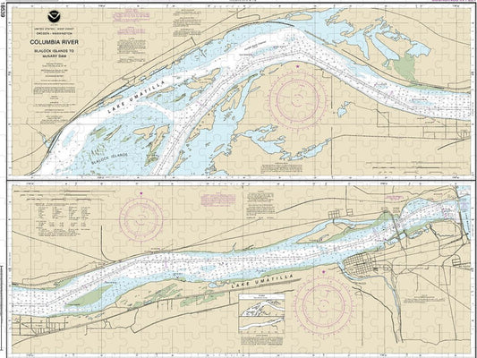Nautical Chart 18539 Columbia River Blalock Islands Mcnary Dam Puzzle