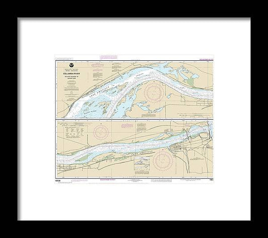 A beuatiful Framed Print of the Nautical Chart-18539 Columbia River Blalock Islands-Mcnary Dam by SeaKoast