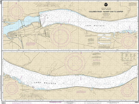Nautical Chart 18541 Columbia River Mcnary Dam Juniper Puzzle