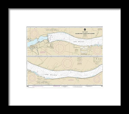 A beuatiful Framed Print of the Nautical Chart-18541 Columbia River-Mcnary Dam-Juniper by SeaKoast