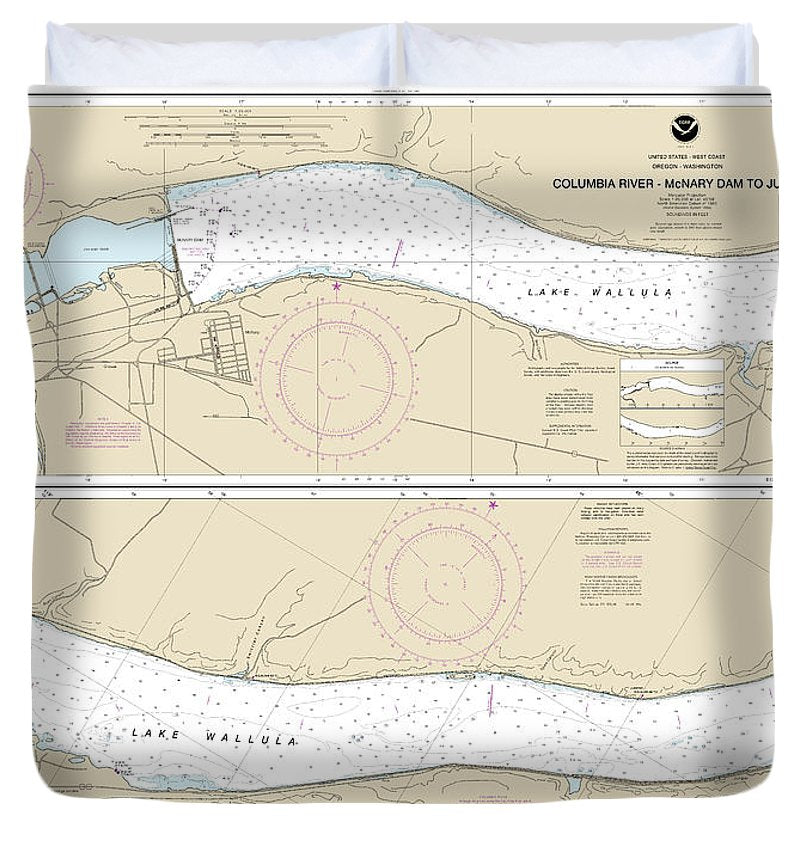 Shop Columbia River Nautical Chart Duvet Covers at SeaKoast