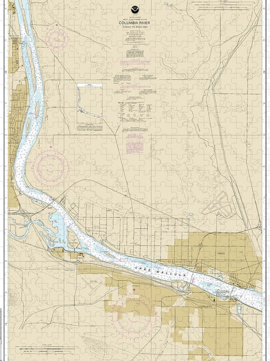 Nautical Chart 18543 Columbia River Pasco Richland Puzzle