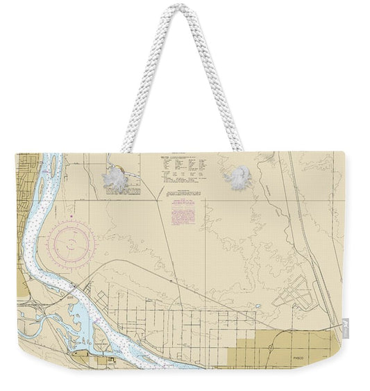 Nautical Chart-18543 Columbia River Pasco-richland - Weekender Tote Bag
