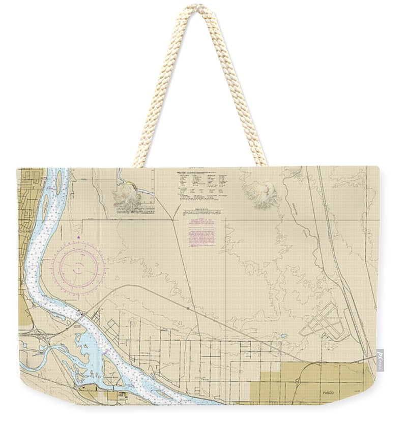 Nautical Chart-18543 Columbia River Pasco-richland - Weekender Tote Bag