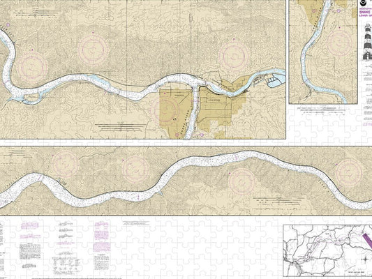 Nautical Chart 18548 Snake River Lower Granite Lake Franklin D Roosevelt Lake Puzzle