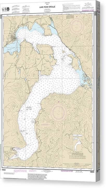 Nautical Chart-18554 Lake Pend Oreille Canvas Print