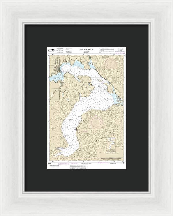 Nautical Chart-18554 Lake Pend Oreille - Framed Print