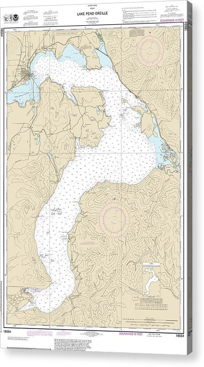 Nautical Chart-18554 Lake Pend Oreille  Acrylic Print