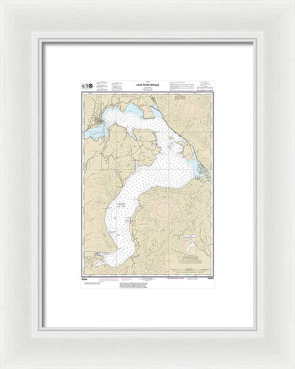 Nautical Chart-18554 Lake Pend Oreille - Framed Print