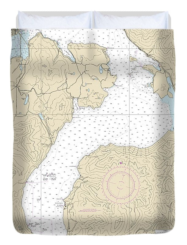 Nautical Chart-18554 Lake Pend Oreille - Duvet Cover