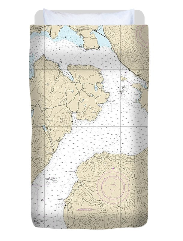 Nautical Chart-18554 Lake Pend Oreille - Duvet Cover