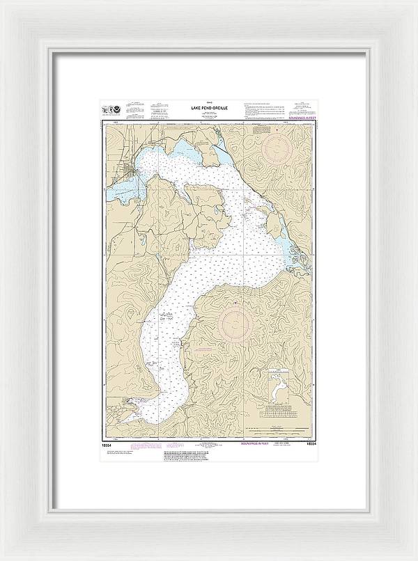 Nautical Chart-18554 Lake Pend Oreille - Framed Print