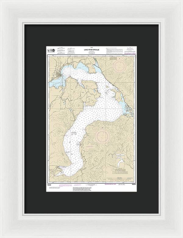 Nautical Chart-18554 Lake Pend Oreille - Framed Print