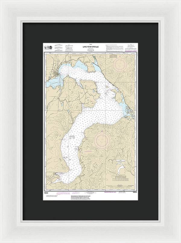 Nautical Chart-18554 Lake Pend Oreille - Framed Print