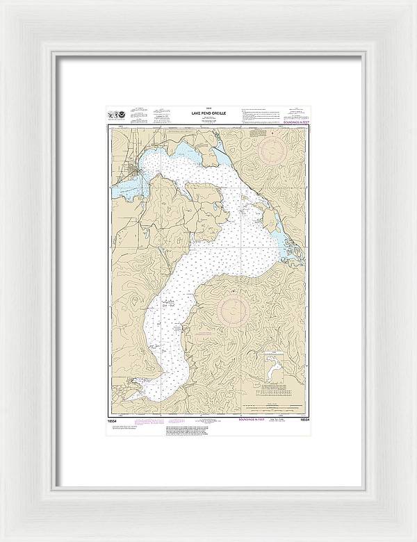 Nautical Chart-18554 Lake Pend Oreille - Framed Print