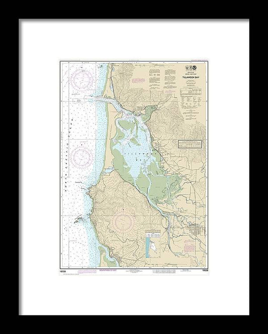 A beuatiful Framed Print of the Nautical Chart-18558 Tillamook Bay by SeaKoast