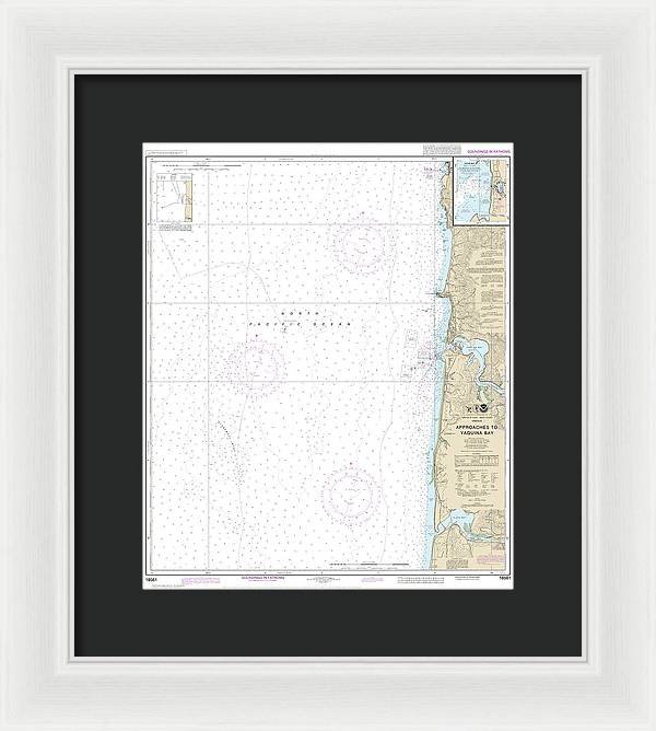 Nautical Chart-18561 Approaches-yaquina Bay, Depoe Bay - Framed Print