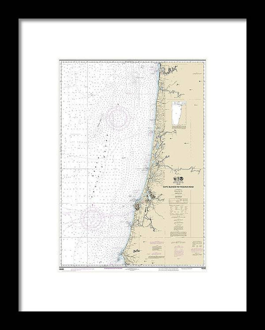 A beuatiful Framed Print of the Nautical Chart-18580 Cape Blanco-Yaquina Head by SeaKoast