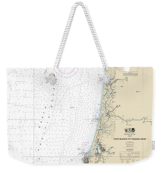 Nautical Chart-18580 Cape Blanco-yaquina Head - Weekender Tote Bag