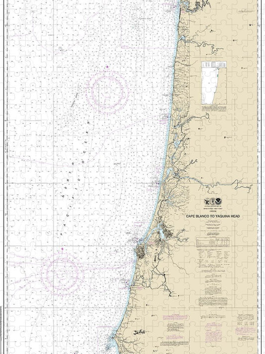 Nautical Chart 18580 Cape Blanco Yaquina Head Puzzle