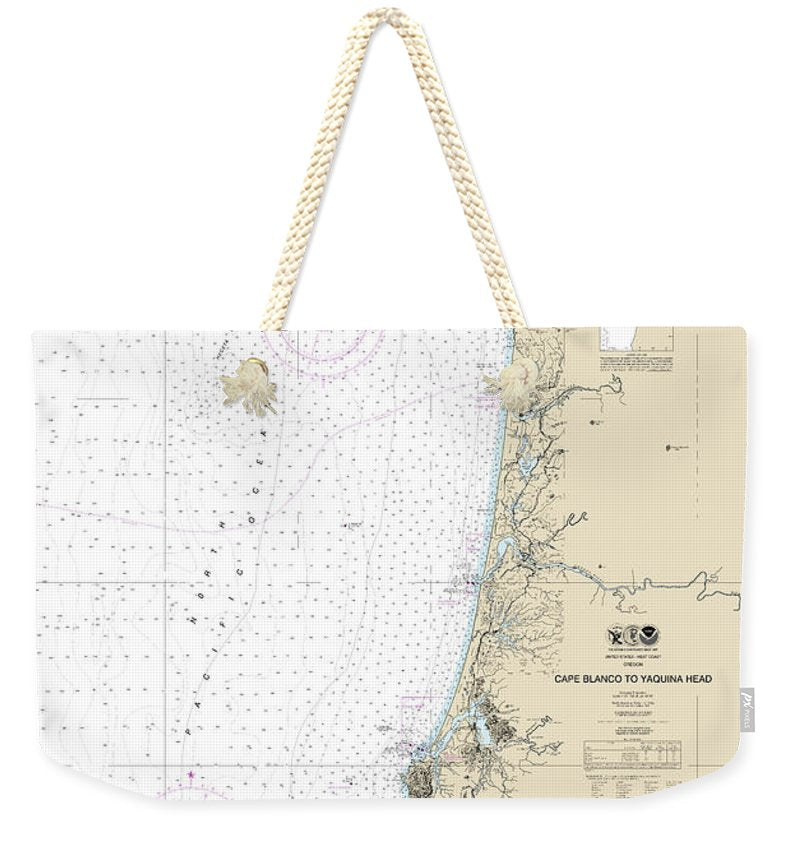Nautical Chart-18580 Cape Blanco-yaquina Head - Weekender Tote Bag