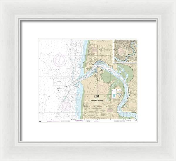 Nautical Chart-18581 Yaquina Bay-river, Continuation-yaquina River - Framed Print