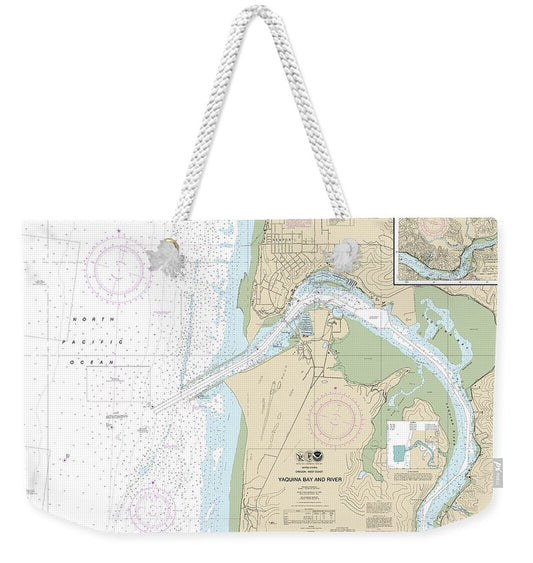 Nautical Chart-18581 Yaquina Bay-river, Continuation-yaquina River - Weekender Tote Bag