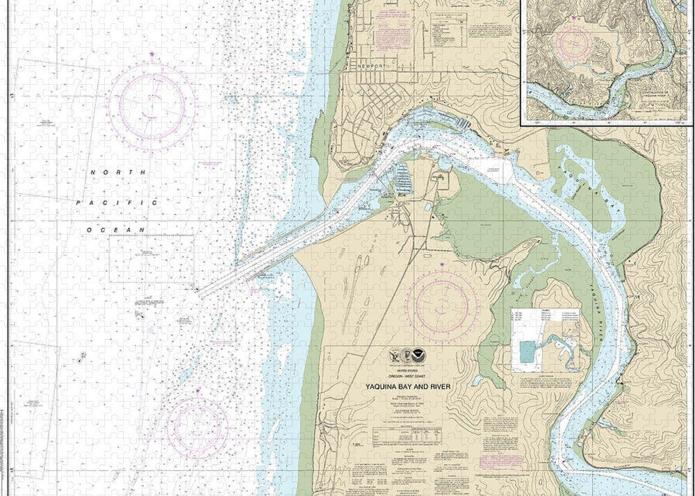Nautical Chart-18581 Yaquina Bay-river, Continuation-yaquina River - Puzzle