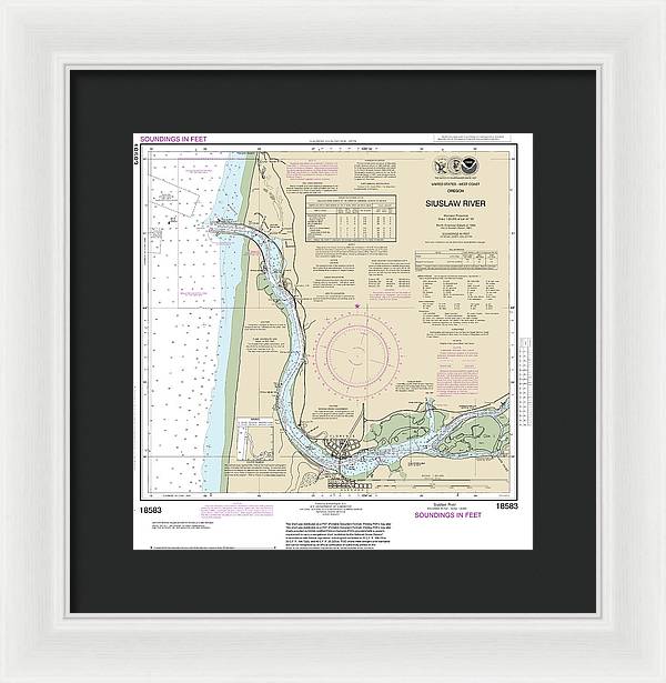 Nautical Chart-18583 Siuslaw River - Framed Print